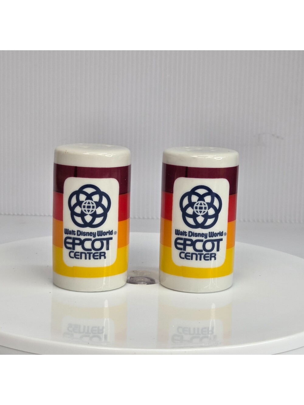 Vintage 1982 Disney EPCOT Center Salt & Pepper Shakers Japan Rainbow Pair